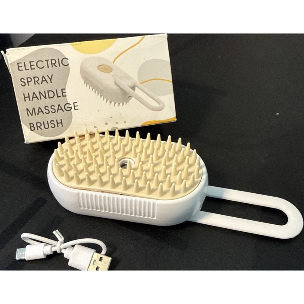 Electric Spray Handle Massage Brush For Cats & Dogs Rechargeable